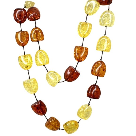 Unbranded Jewelry - Faux Amber & Yellow Resin Chunky Necklace